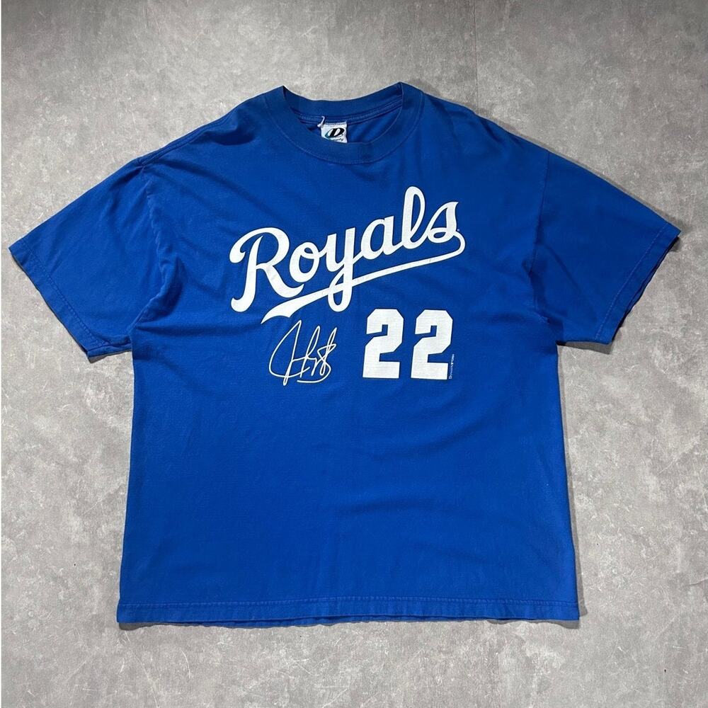2004 Vintage Kansas City Royals Script Gonzalez Blue T Shirt -L